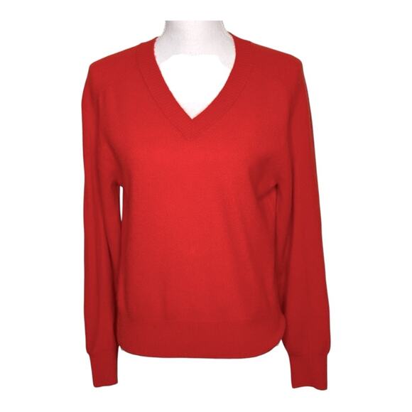 Brochu Walker Cashmere Moni Vee V Neck Sweater in Regatta Red XS - Picture 2 of 11